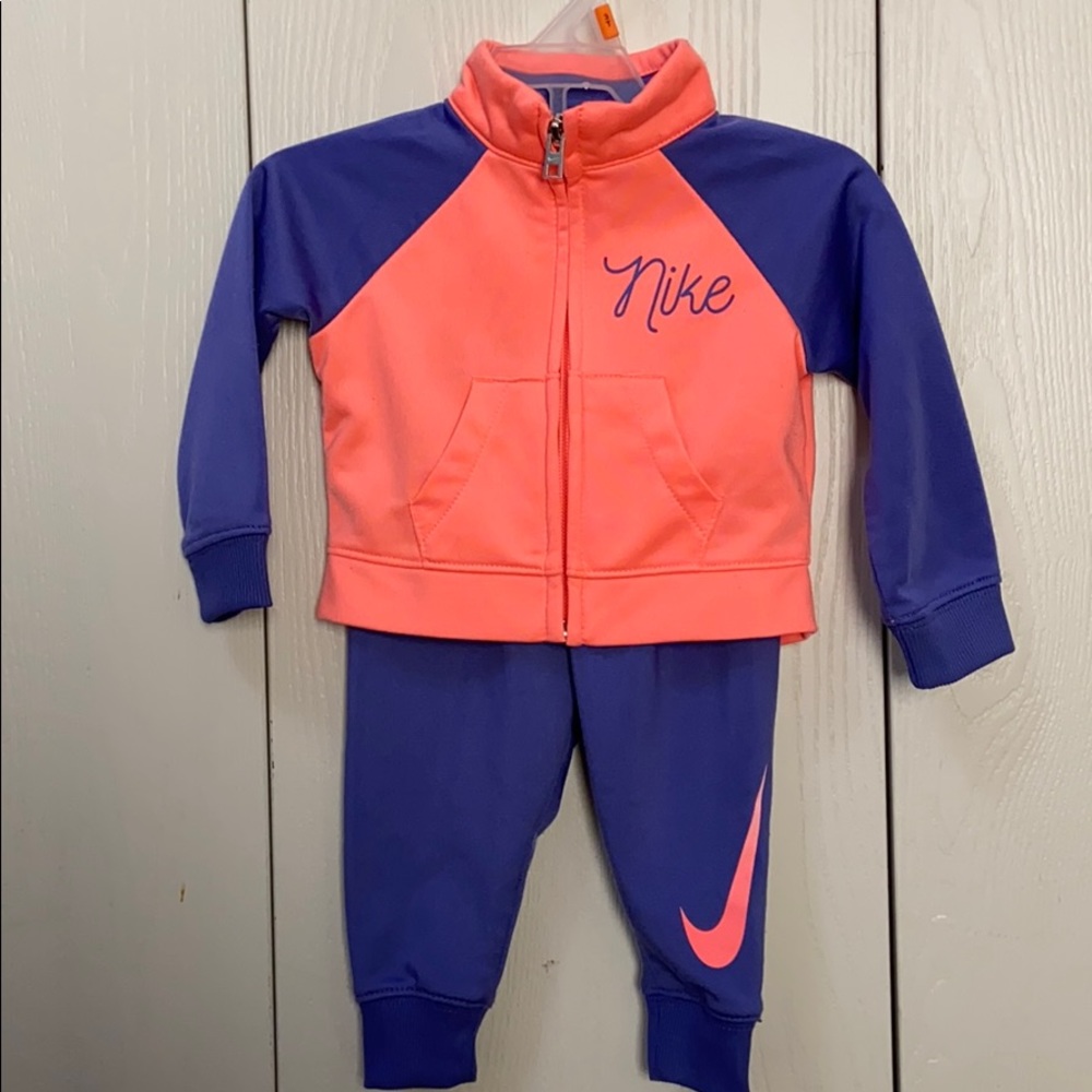 Nike Bright Coral & Purple Infant Warm Up Suit